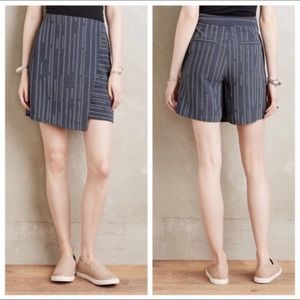 Elevenses Anthropologie Peoria Striped Side Zip Wrap Skort Size 0
